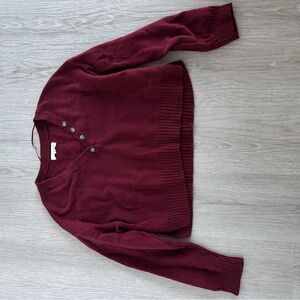 La Hearts Deep Red Knit Cardigan